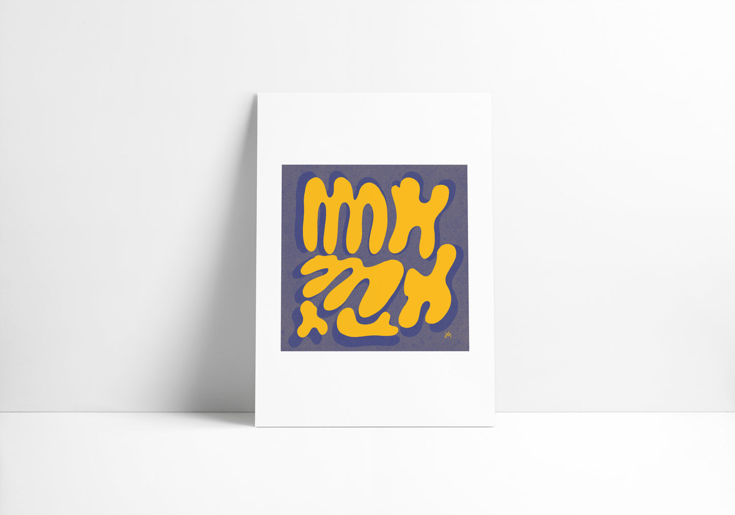 8"x10" Blue Yellow Modern Print