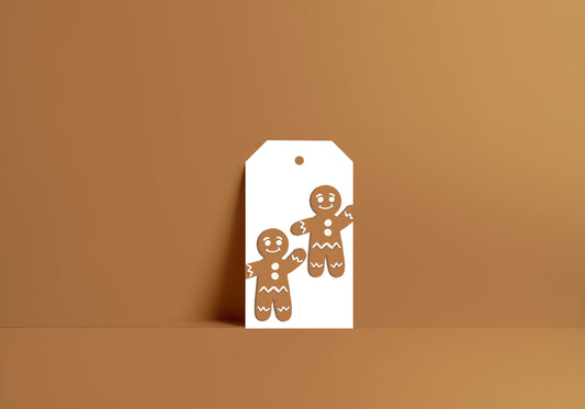 illustrated gingerbread on gift tags