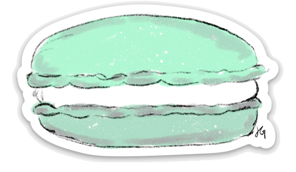 mint macaron shaped sticker