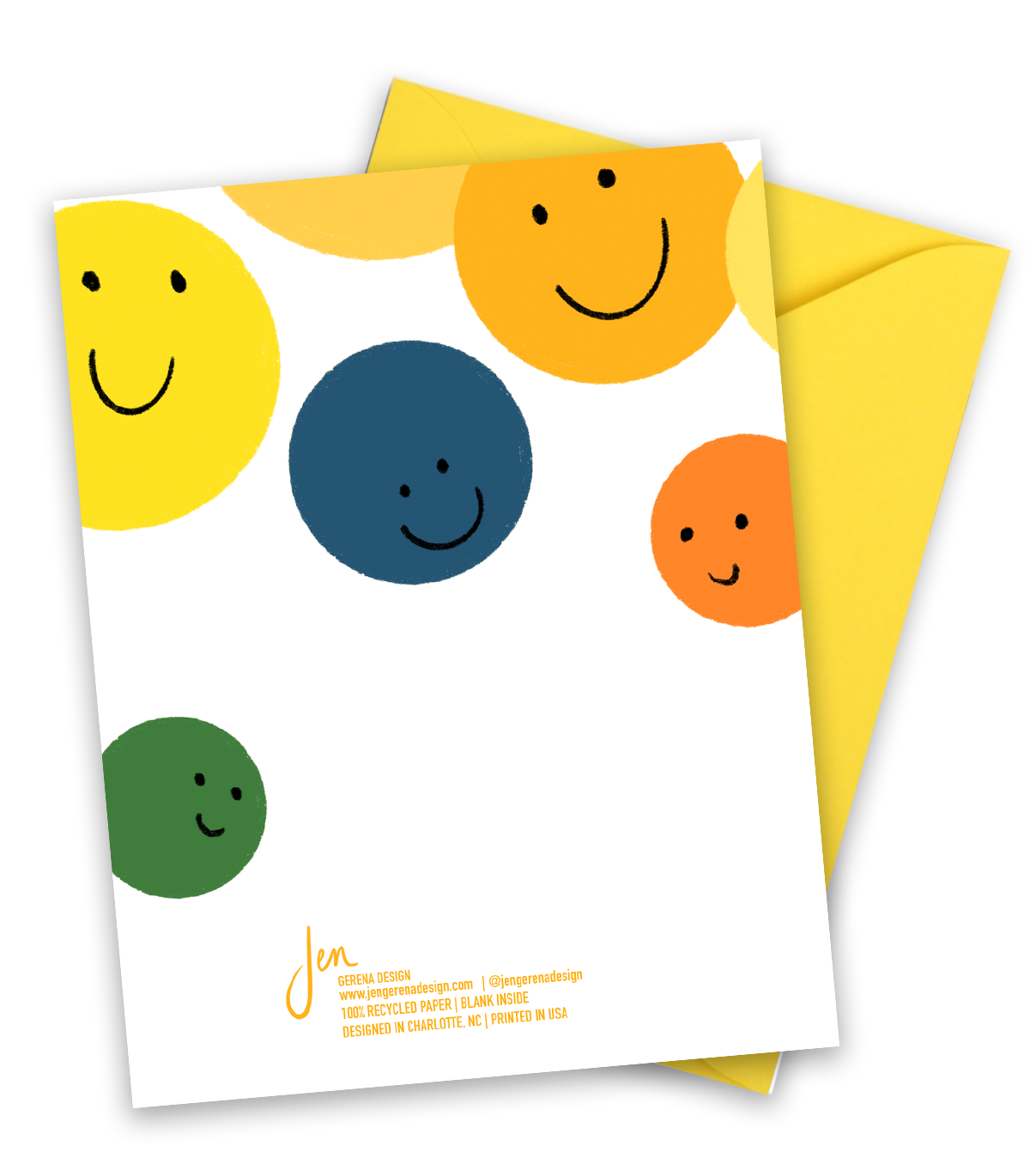 Happy Smile- Blank Card, Card Pack – Jen Gerena Design