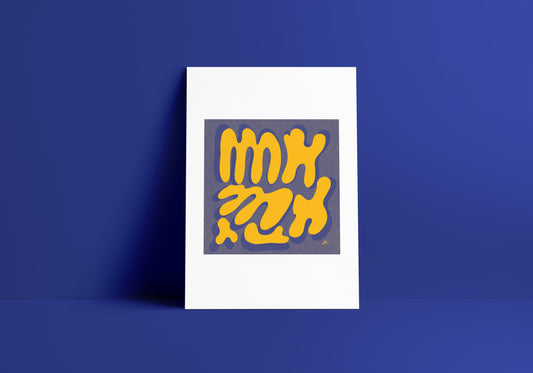 8"x10" Blue Yellow Modern Print