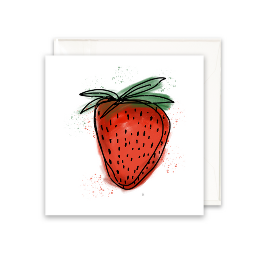 enclosure card with a strawberry, blank inside