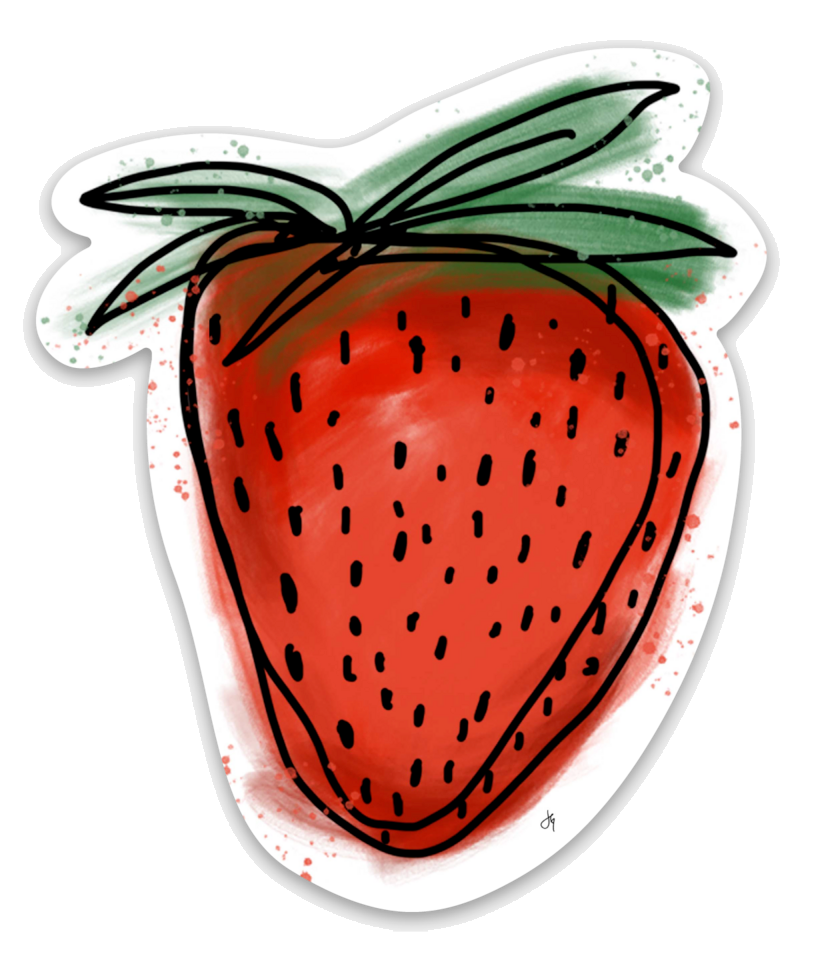 strawberry sticker