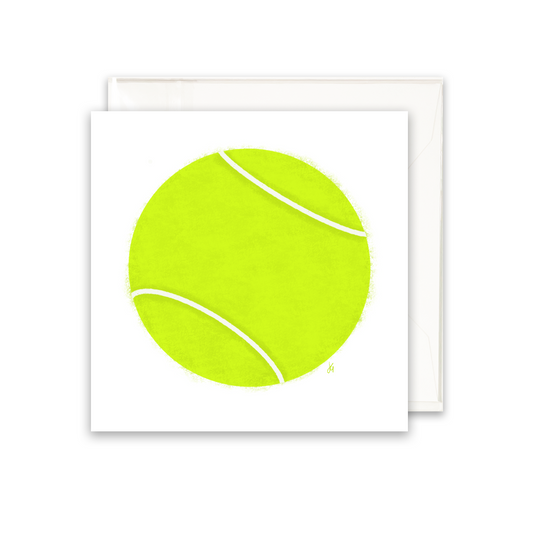 Enclosure card with a tennis ball . Blank inside
